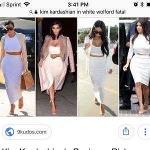 White Wolford Fatal Dress seen on Kim Kardashian